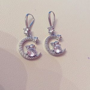 Bunny and diamonds earrings